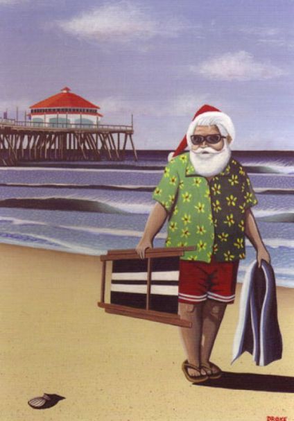 floridatraveler santa stroll on beach