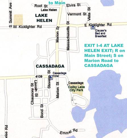 FLORIDATRAVELER CASSADEGA map