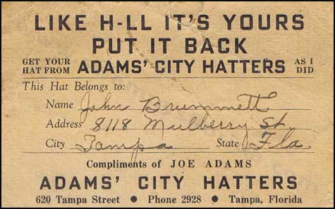 FLORIDARAVELER elvis Adams City Hatters